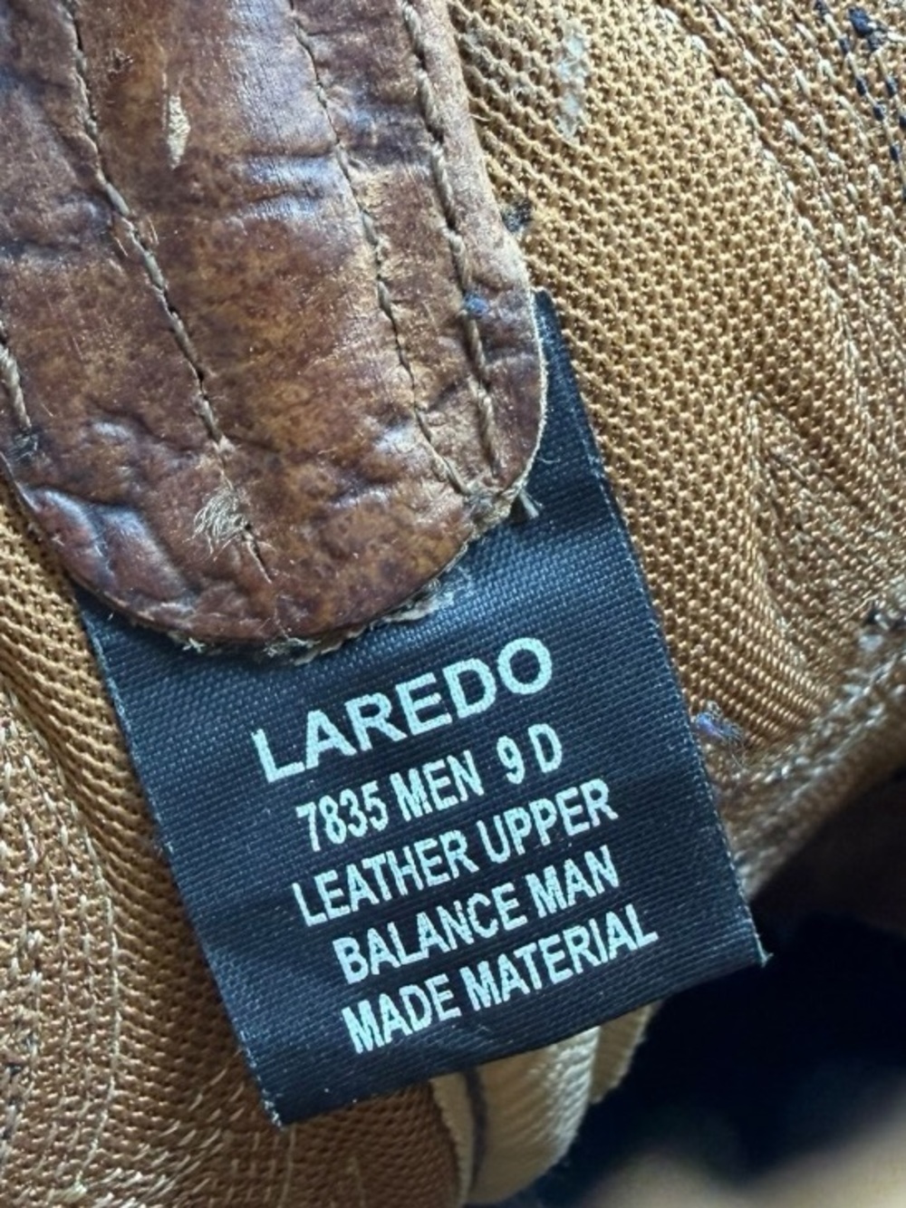 Laredo Durant Brown Distressed Leather Western Cowboy Boots Mens Size 9 Nice! - Picture 6 of 7